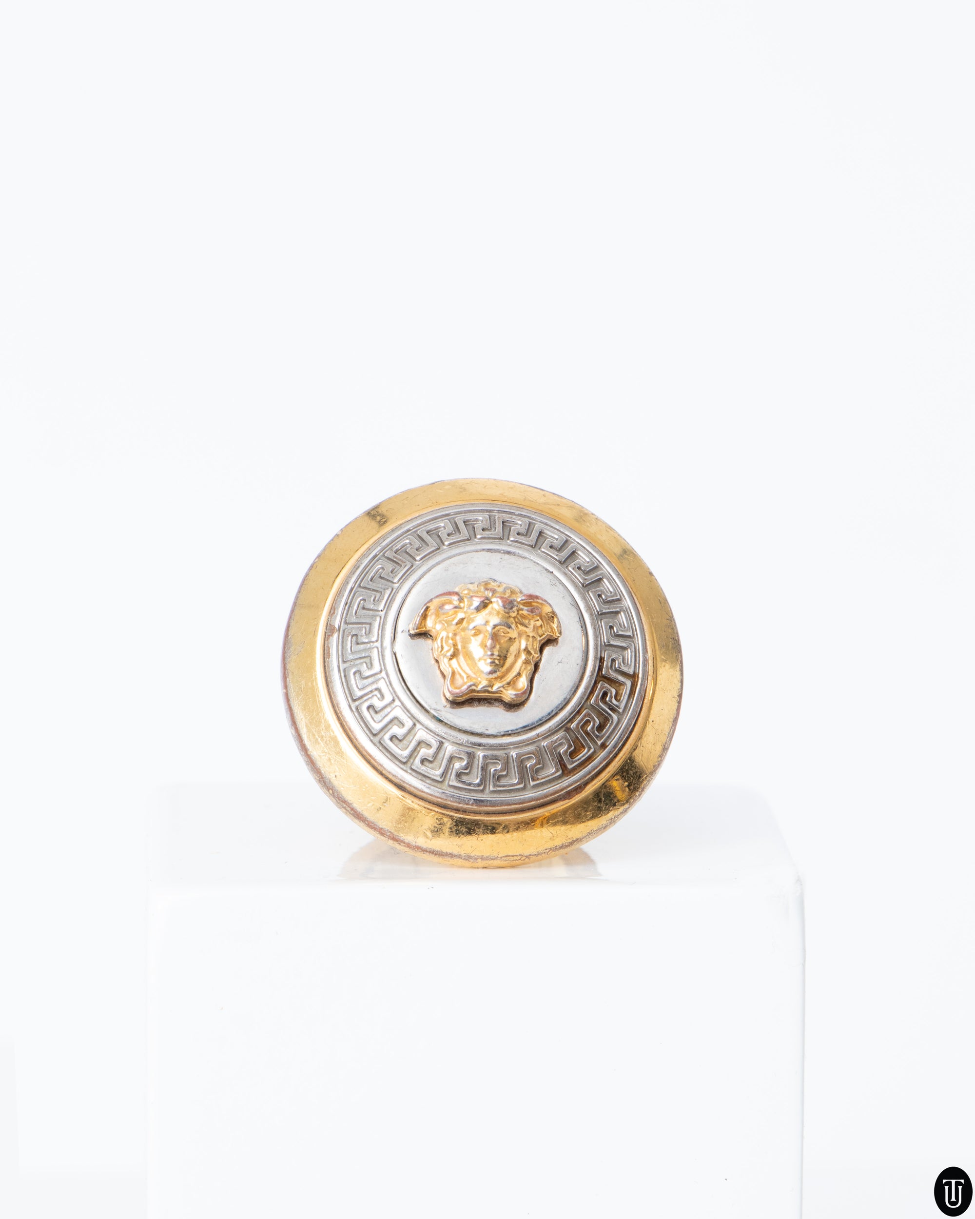 00s Versace Medusa Head Two-Tone Ring