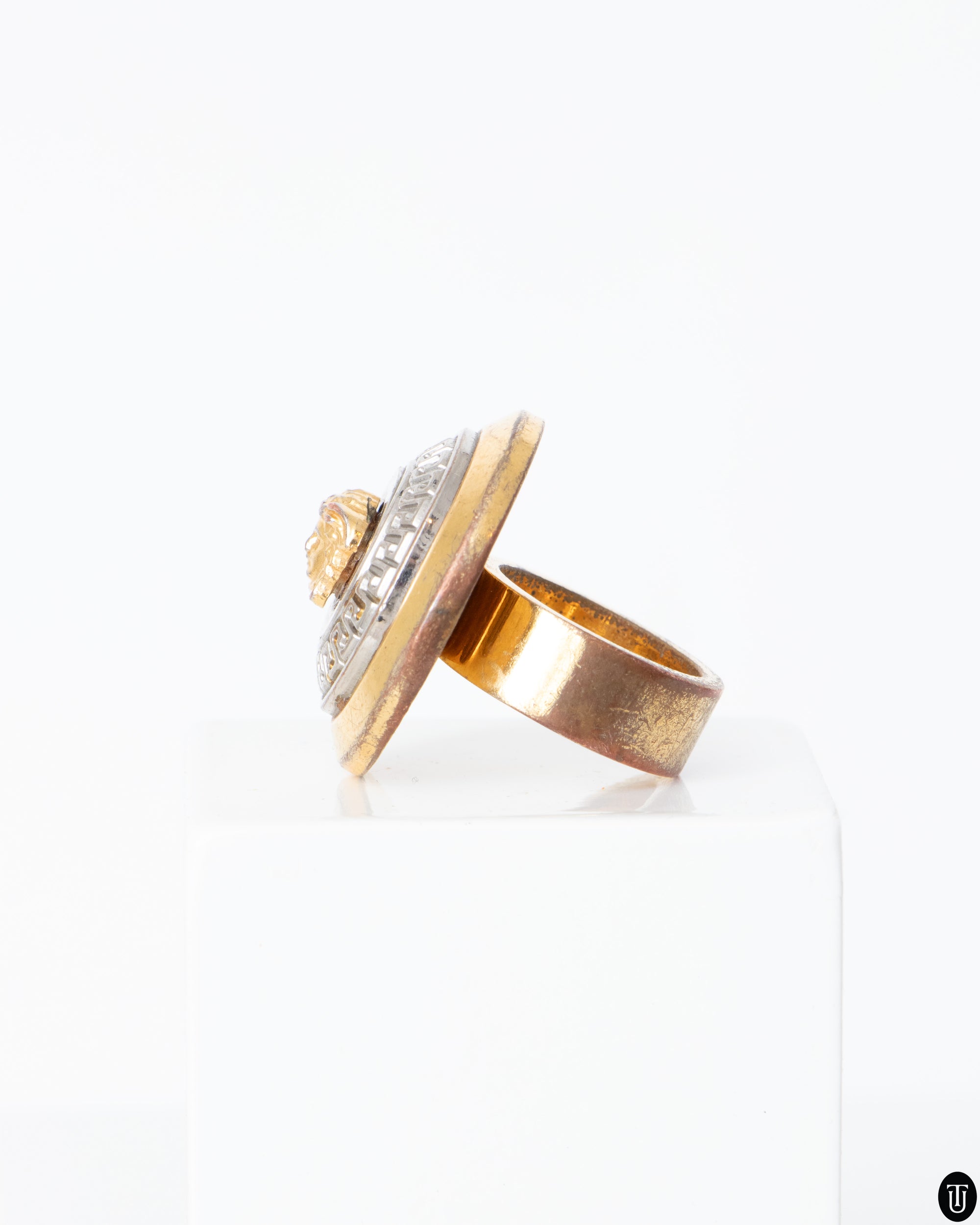 00s Versace Medusa Head Two-Tone Ring