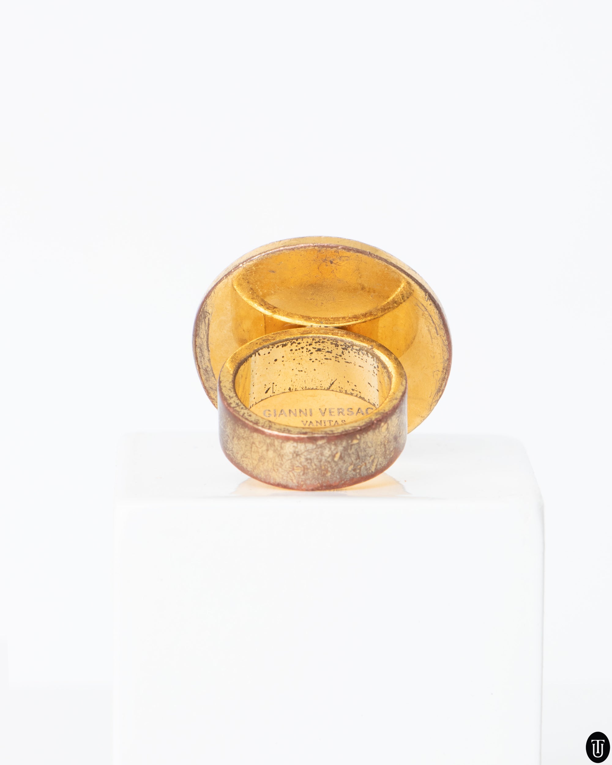 00s Versace Medusa Head Two-Tone Ring