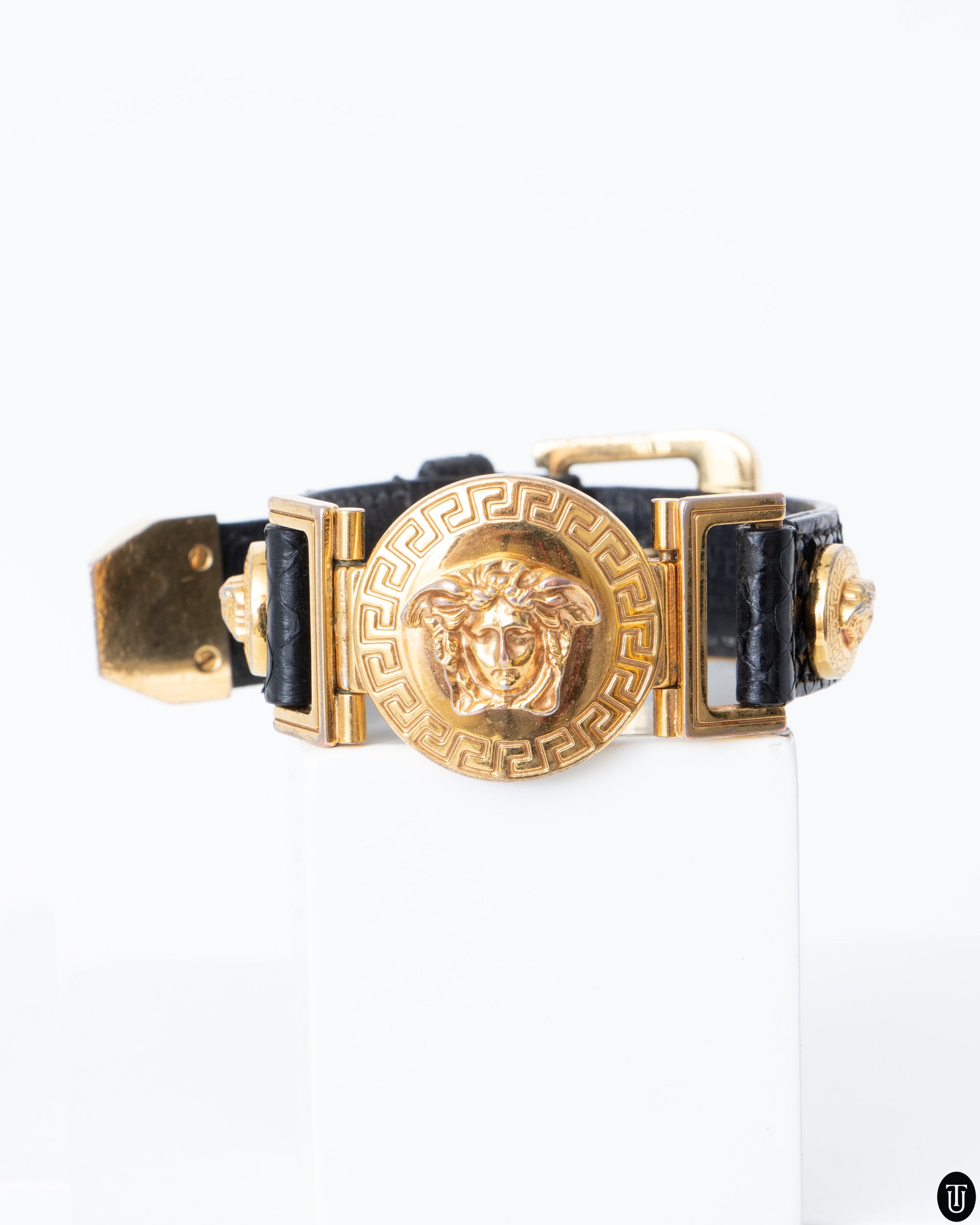 00s Versace Medusa Head Leather Armband