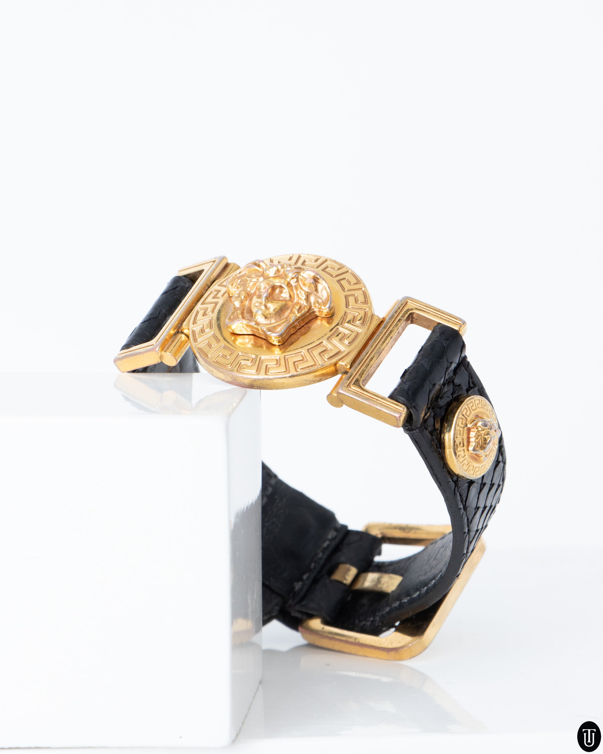 00s Versace Medusa Head Leather Armband
