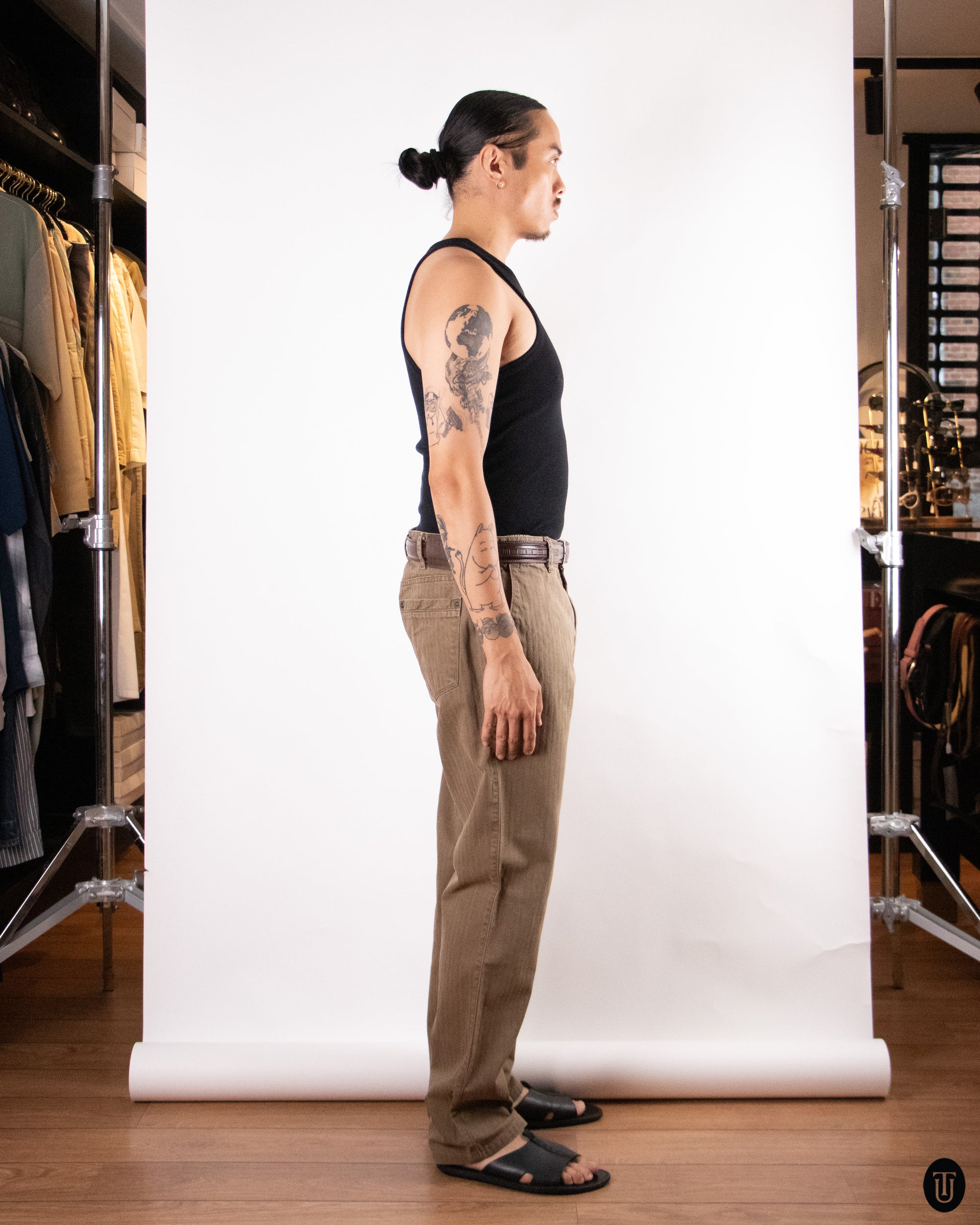 00's Burberry Brown Cotton Slacks M