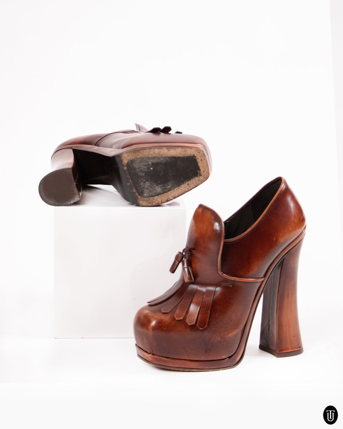 00's Miu Miu Patent Leather Platform Loafers