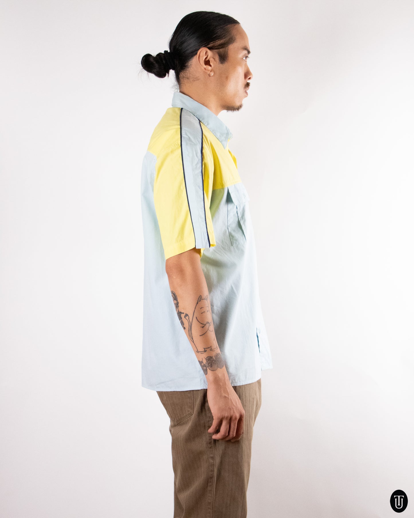 90's Versace Cotton Button Up T-Shirt L