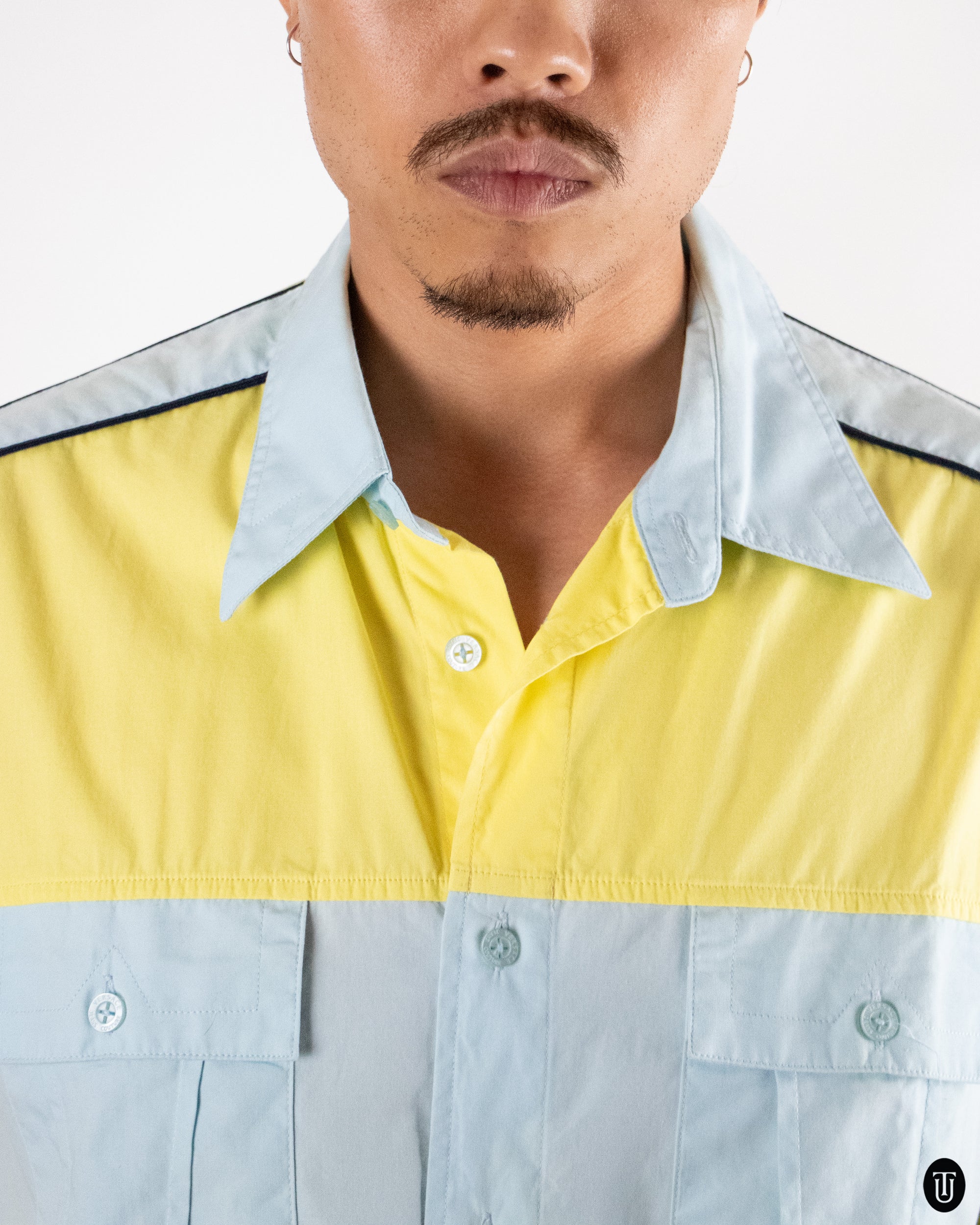 90's Versace Cotton Button Up T-Shirt L
