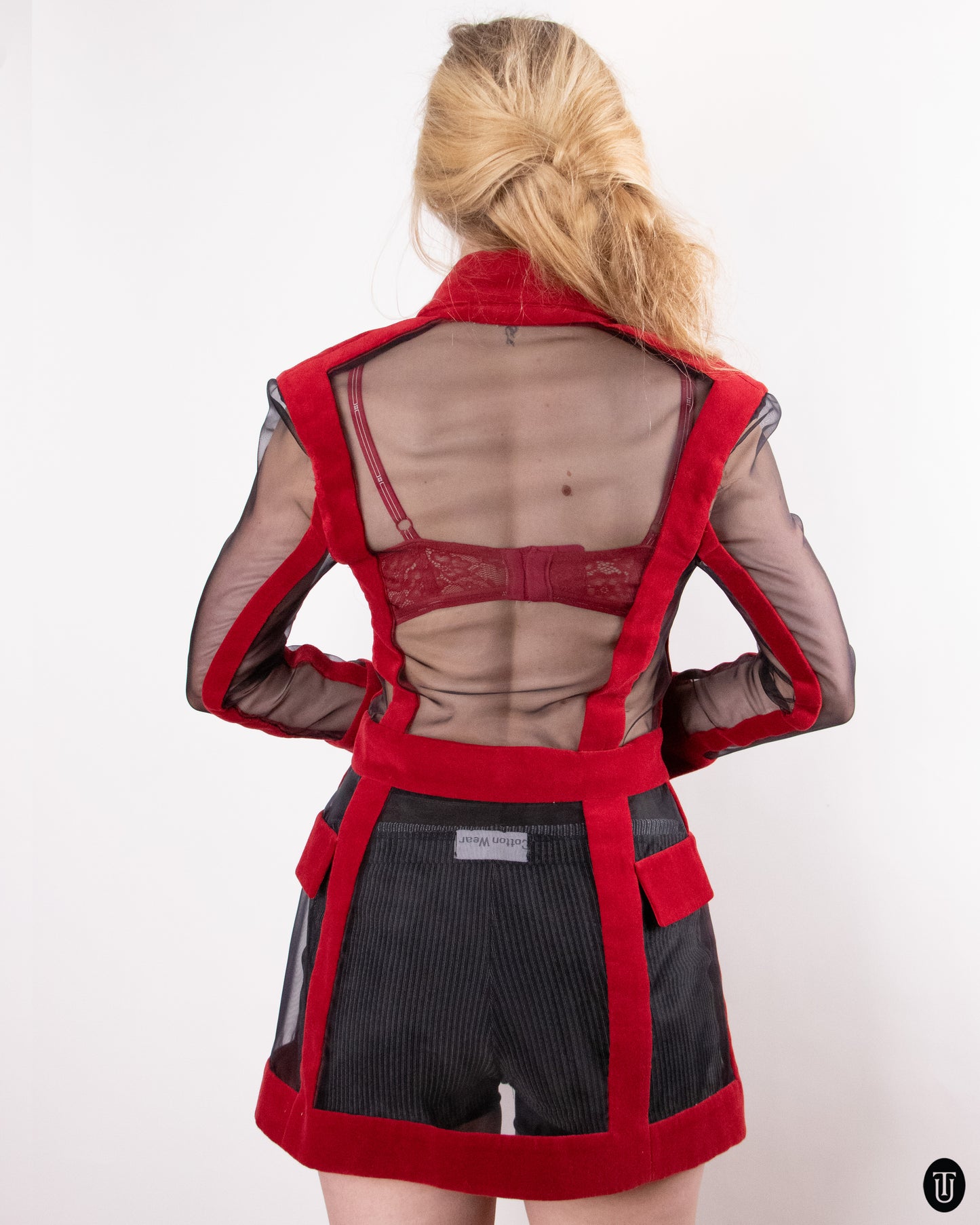2015 Balmain by Olivier Rousteing Red & Black Jacket S