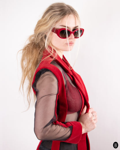 2015 Balmain by Olivier Rousteing Red & Black Jacket S