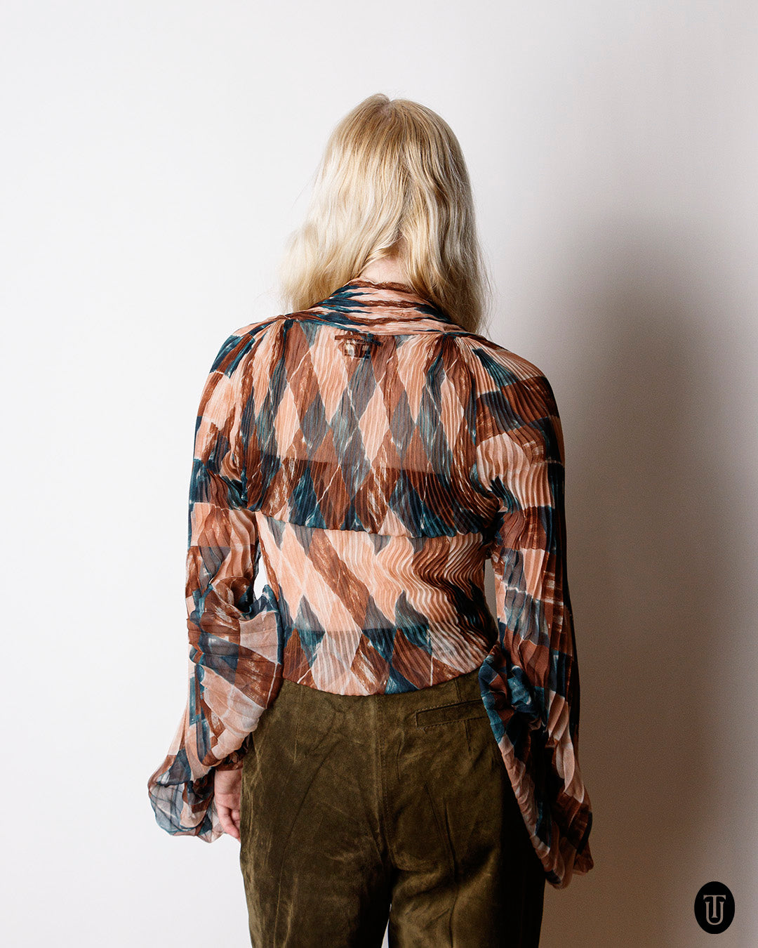 2000s Jean Paul Gaultier Pleated Silk Blouse M