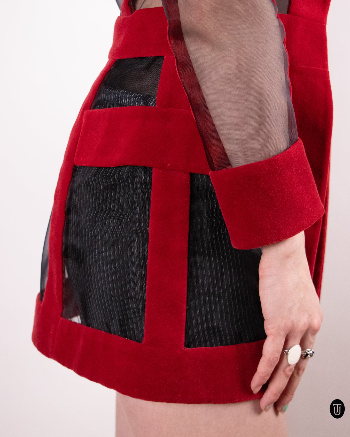 2015 Balmain by Olivier Rousteing Red & Black Jacket S