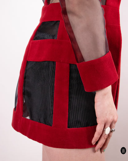 2015 Balmain by Olivier Rousteing Red & Black Jacket S