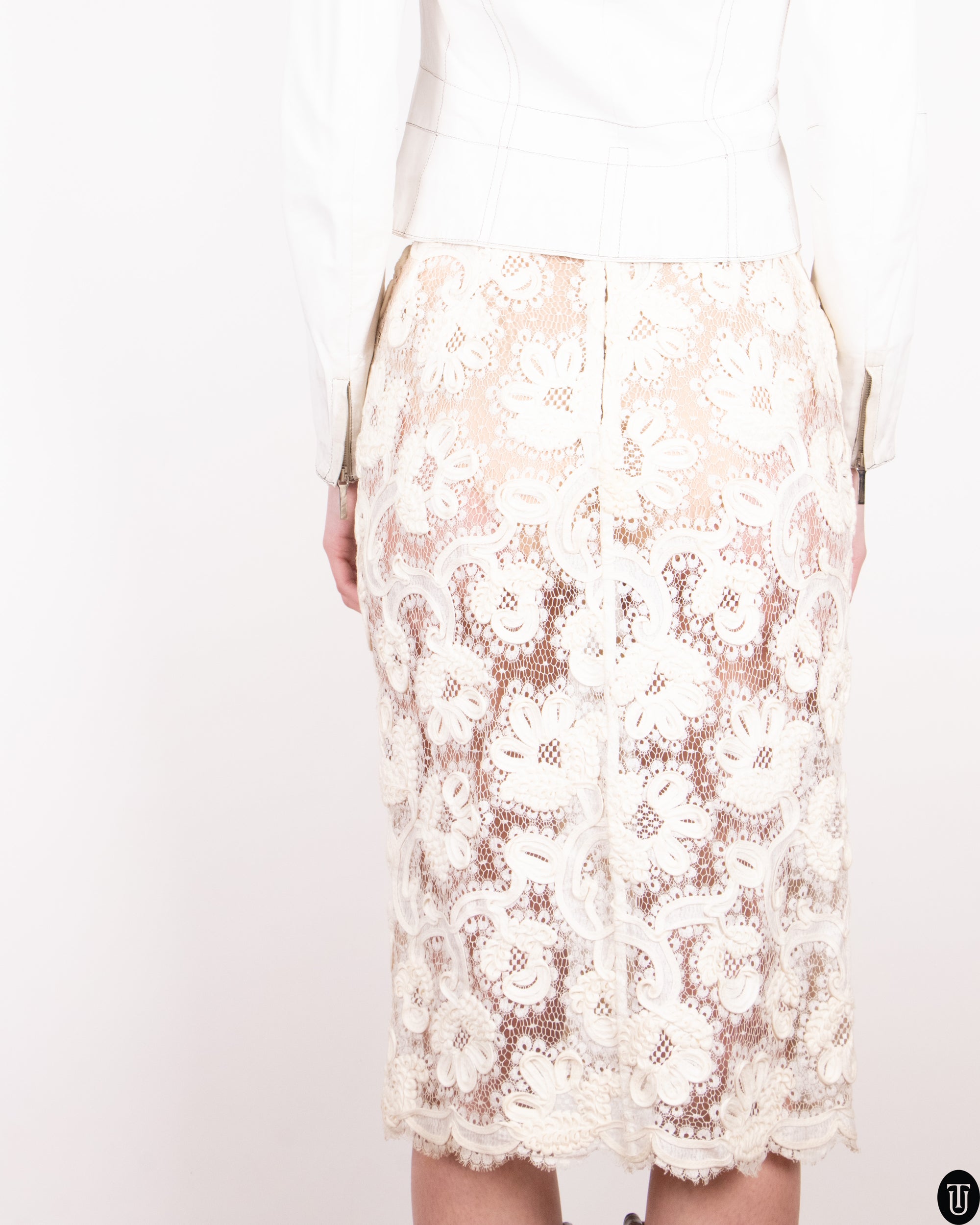 SS08 Nikoline Liv Andersen Lace Pencil skirt XS