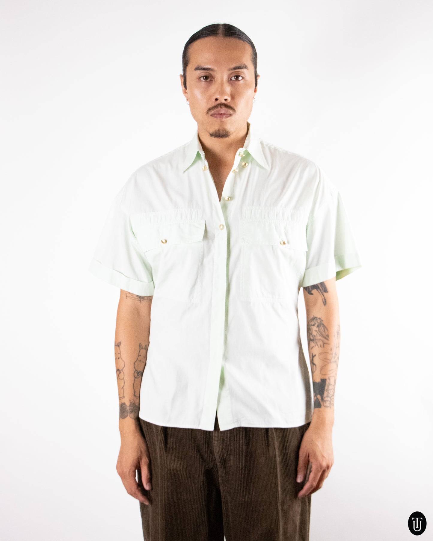 90's Versus by Versace Cotton Button up T-Shirt M