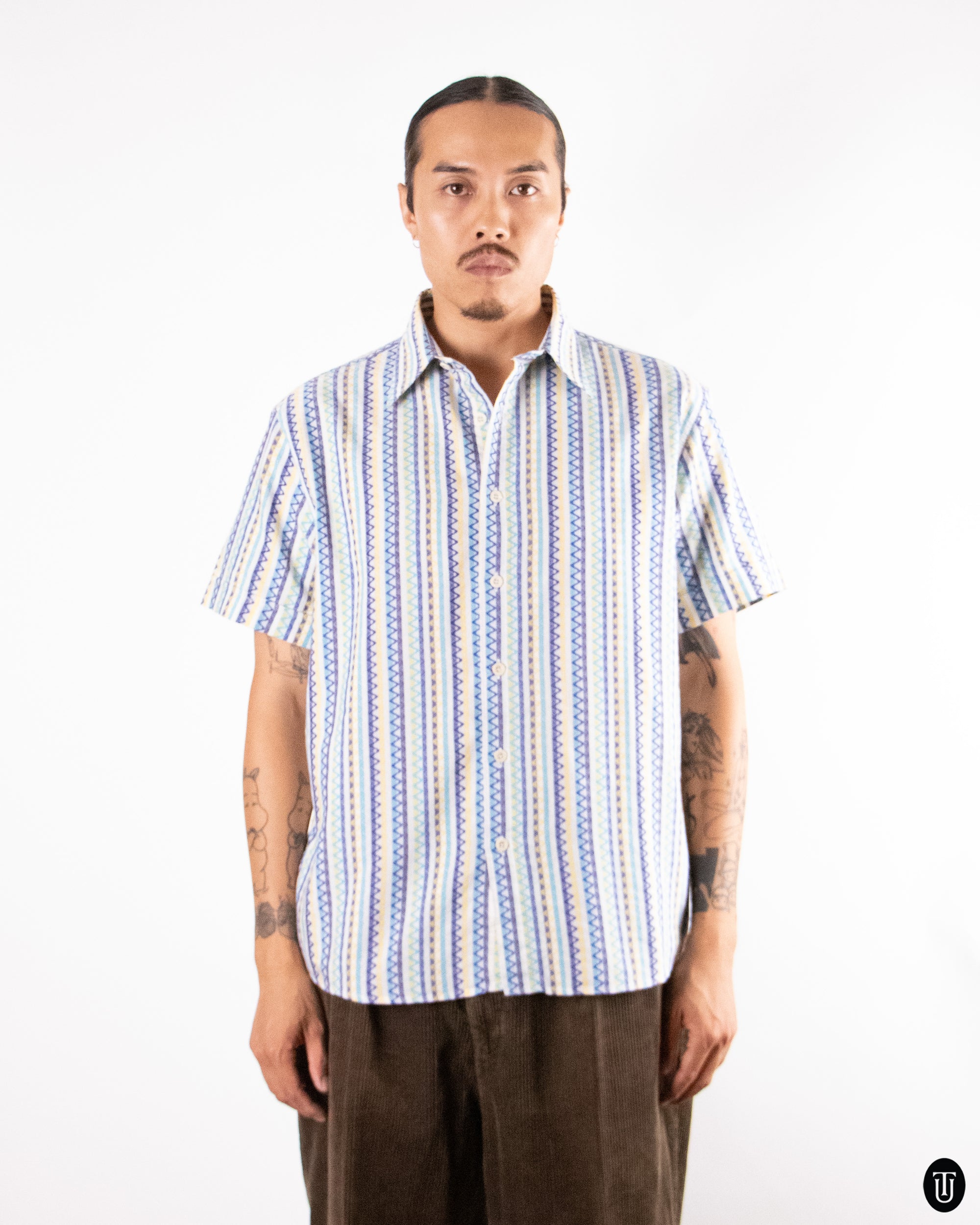 80's Missoni ZigZag pattern shirt L
