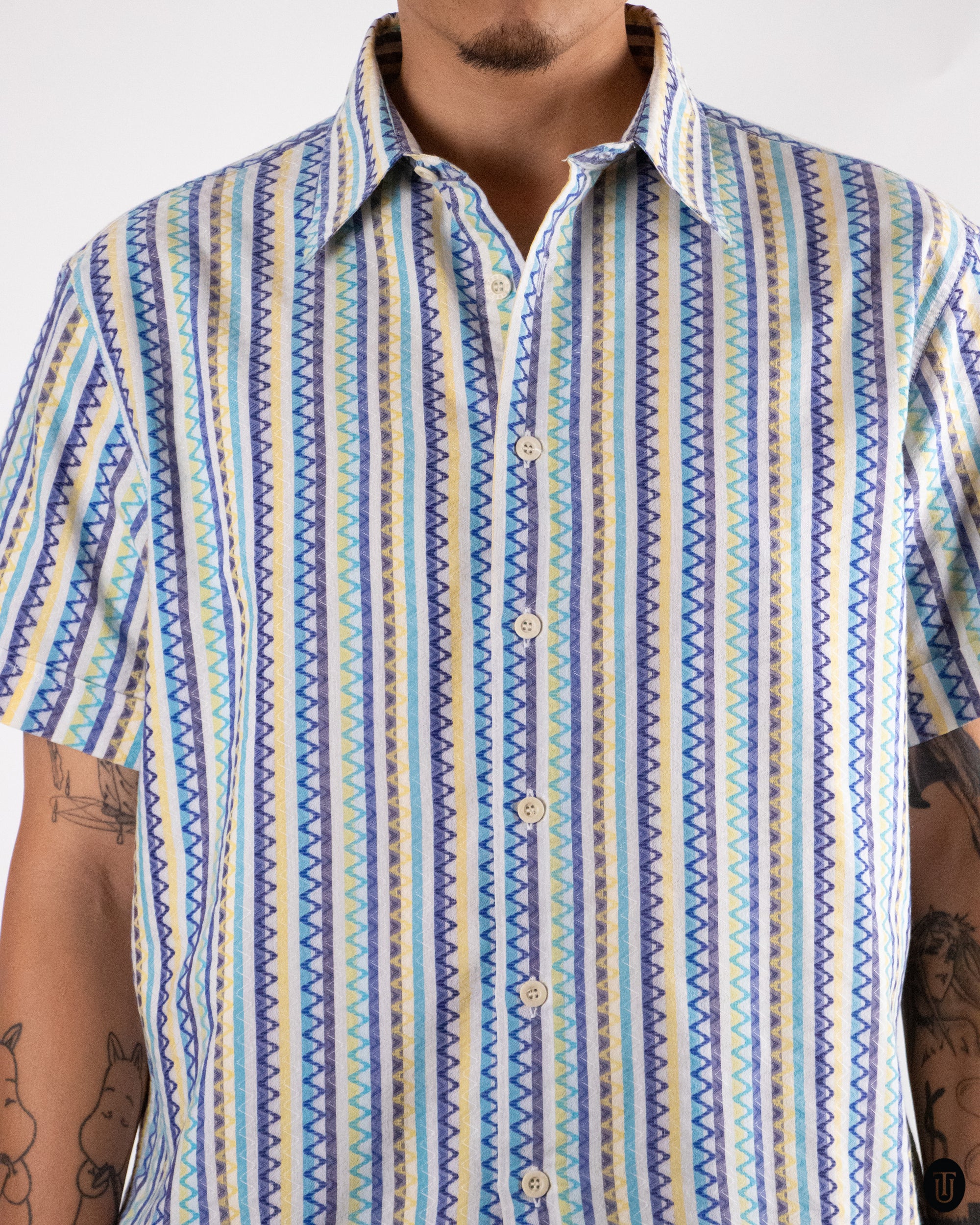 80's Missoni ZigZag pattern shirt L