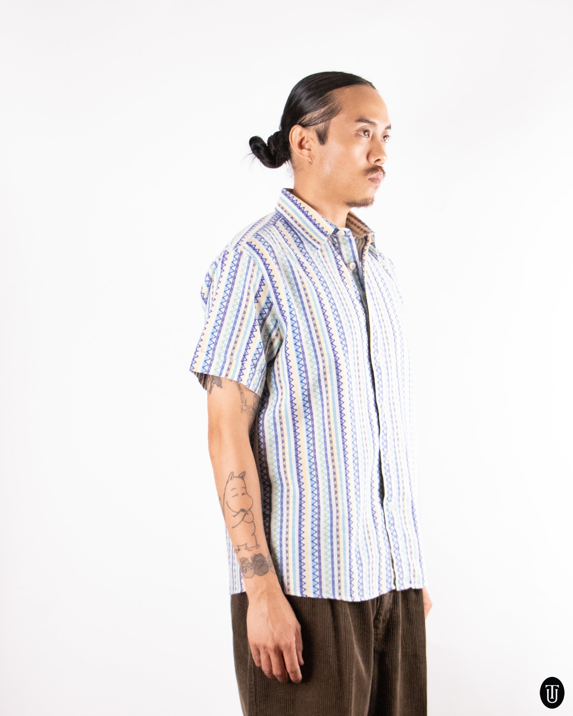 80's Missoni ZigZag pattern shirt L