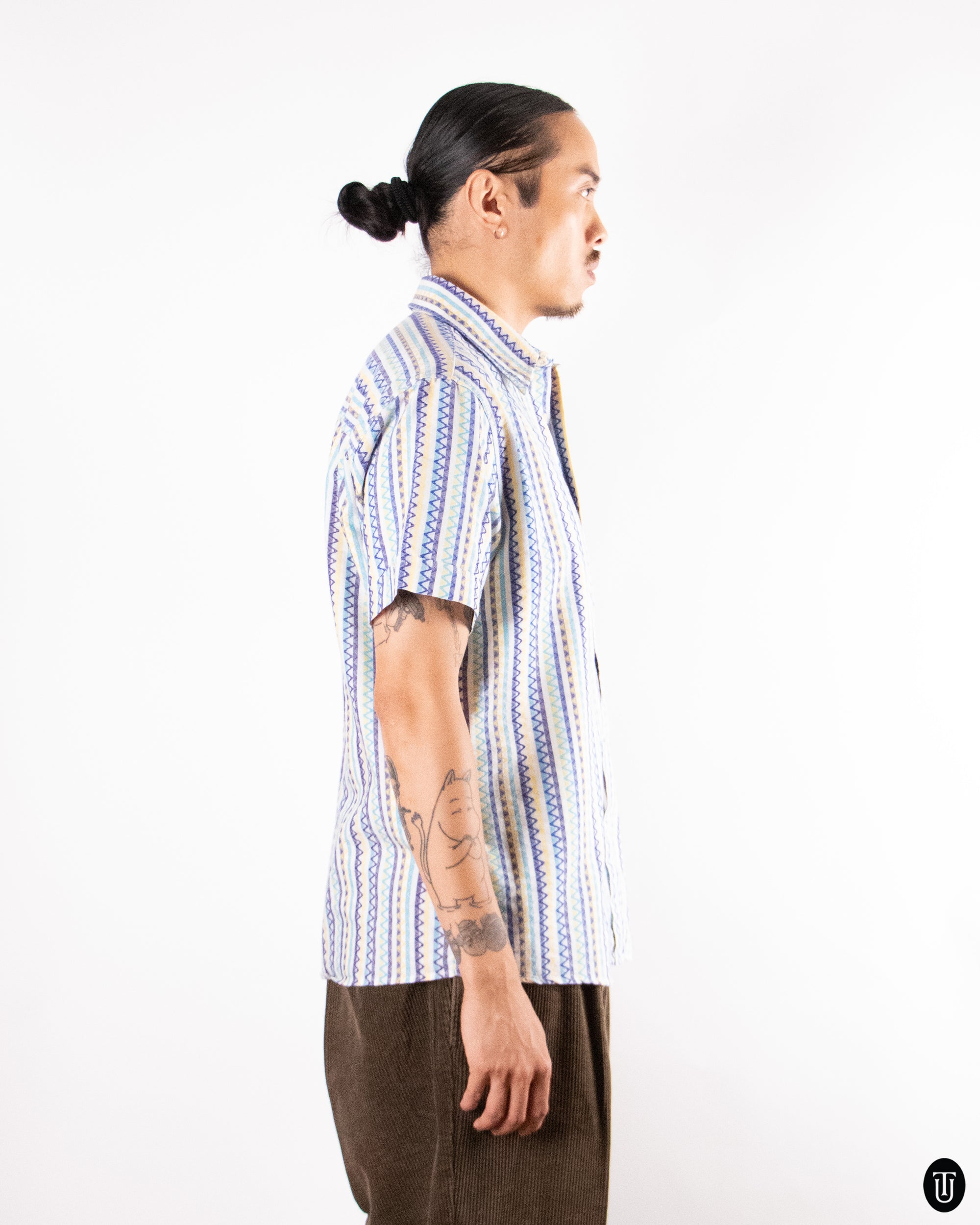 80's Missoni ZigZag pattern shirt L