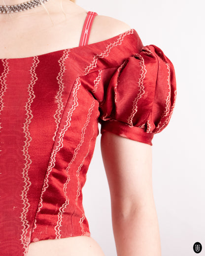 1890's Red Corset Top XS