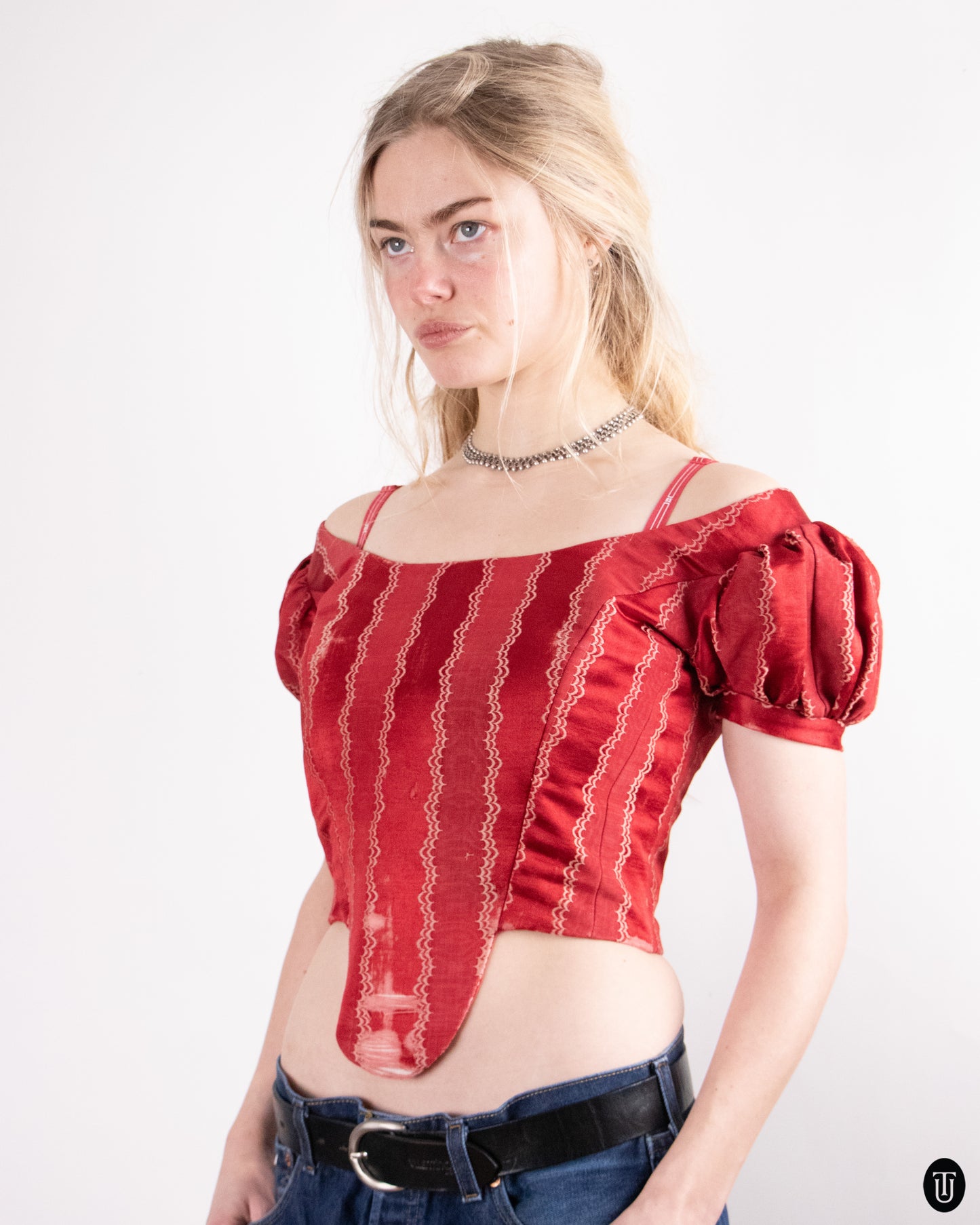 1890's Red Corset Top XS