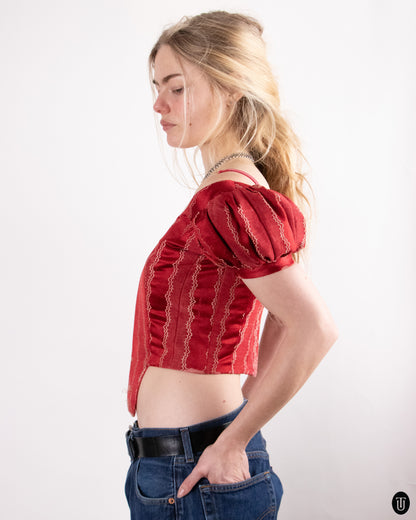 1890's Red Corset Top XS