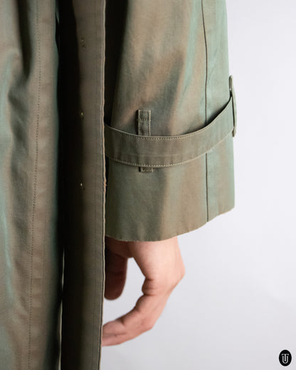 70's Burberry Khaki Sheen Trench Coat S