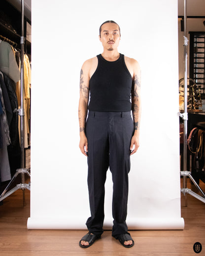 90's Dior Hedi Slimane Striped Wool and Mohair Suit S