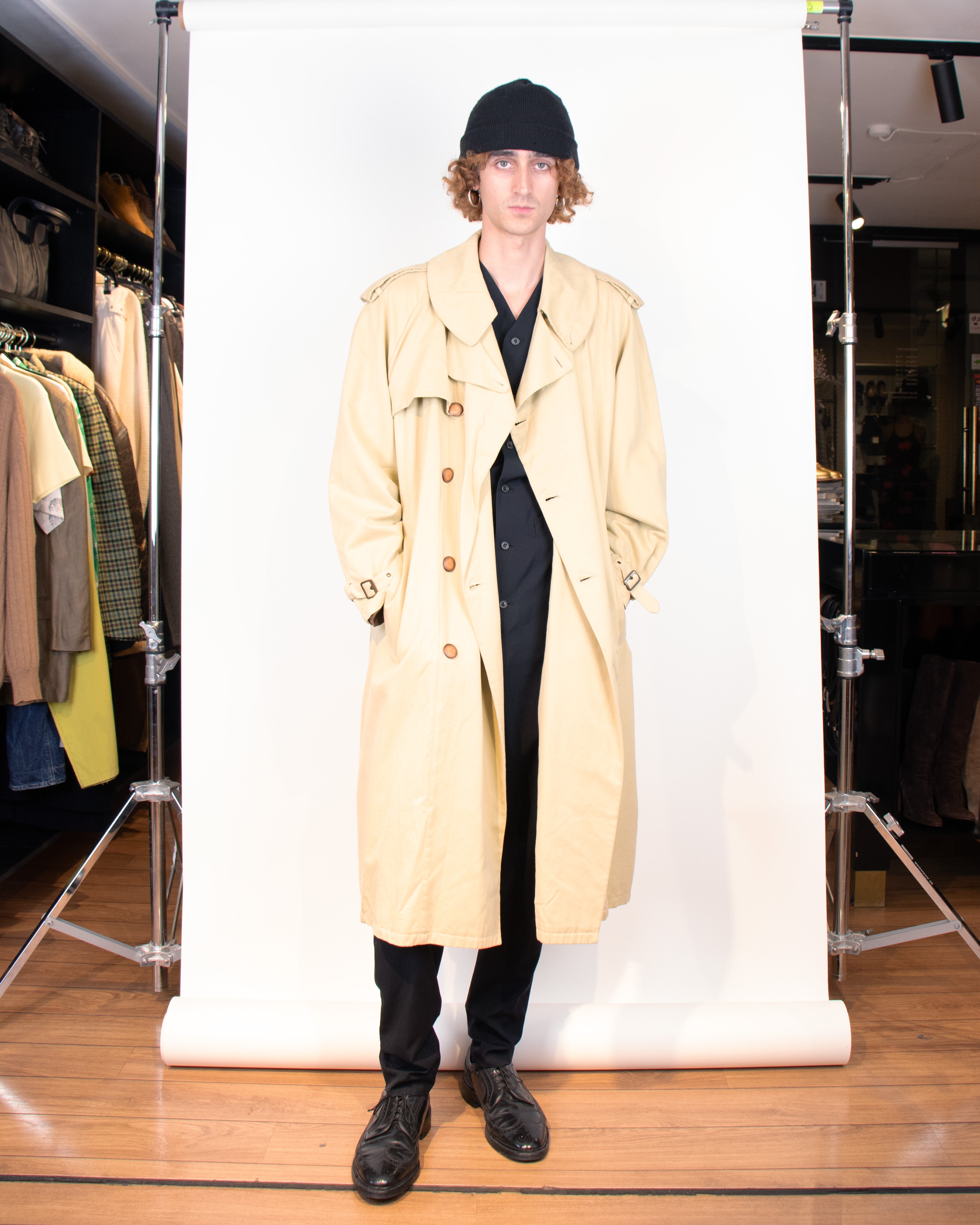 Vintage Giorgio Armani Coat 1980s White Label Overcoat Cashmere Wool  Topcoat L