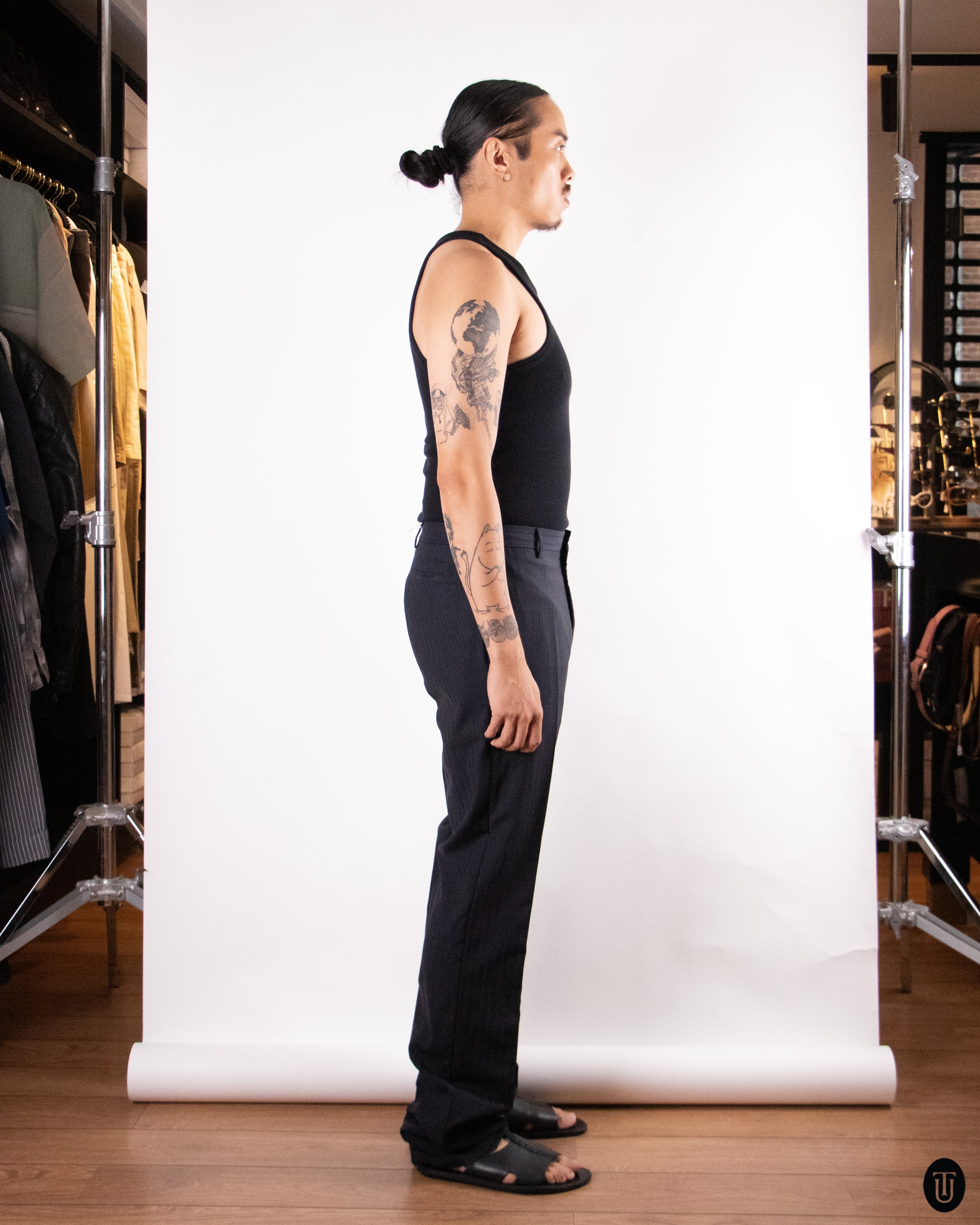 90's Dior Hedi Slimane Striped Wool and Mohair Suit S