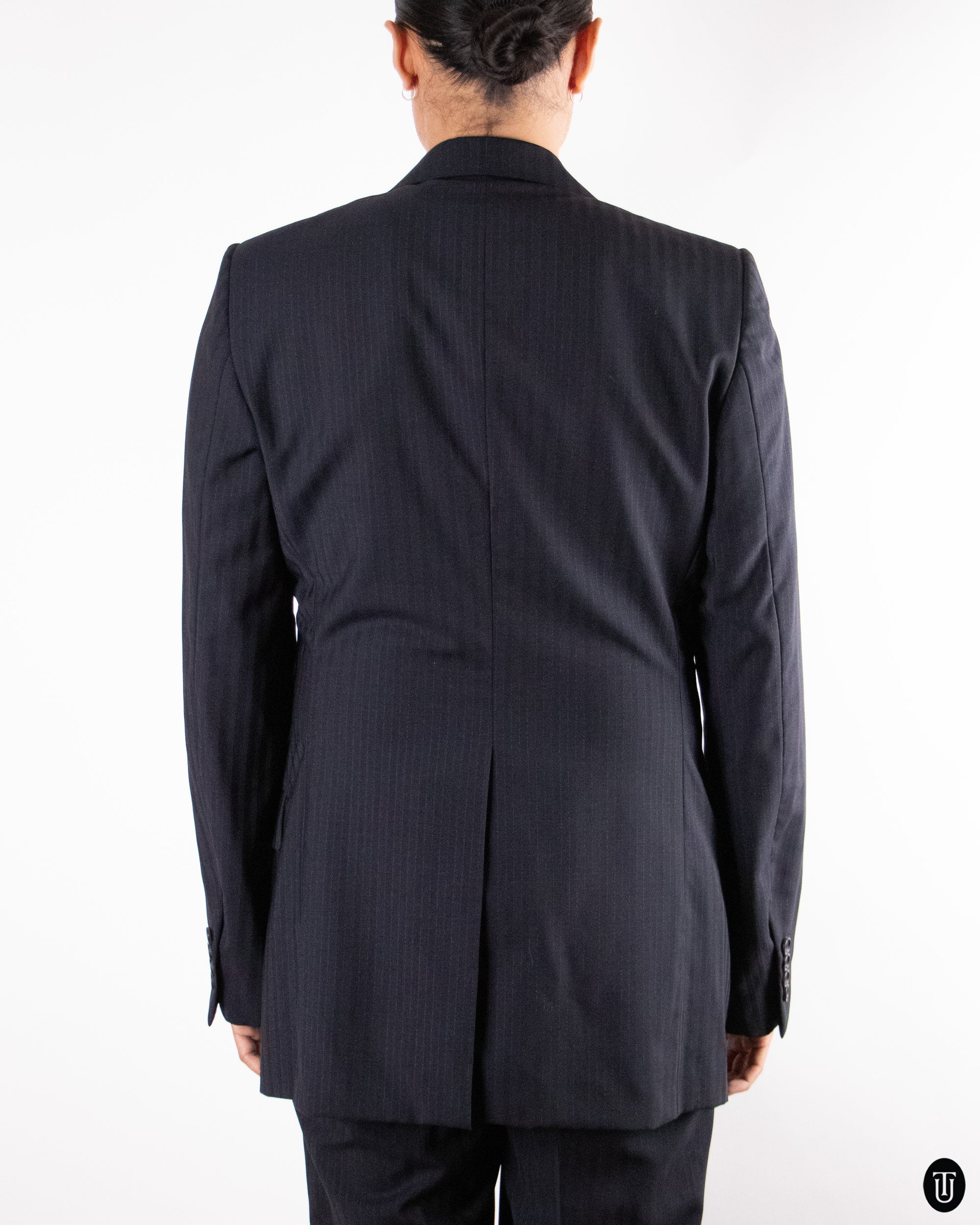 90's Dior Hedi Slimane Striped Wool and Mohair Suit S