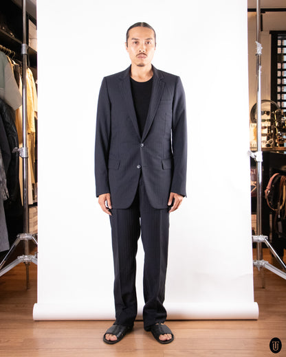 90's Dior Hedi Slimane Striped Wool and Mohair Suit S