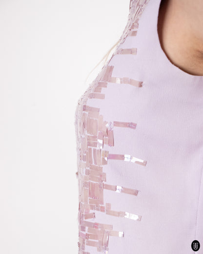 00's Gianfranco Ferre Lilac Sequin Top M