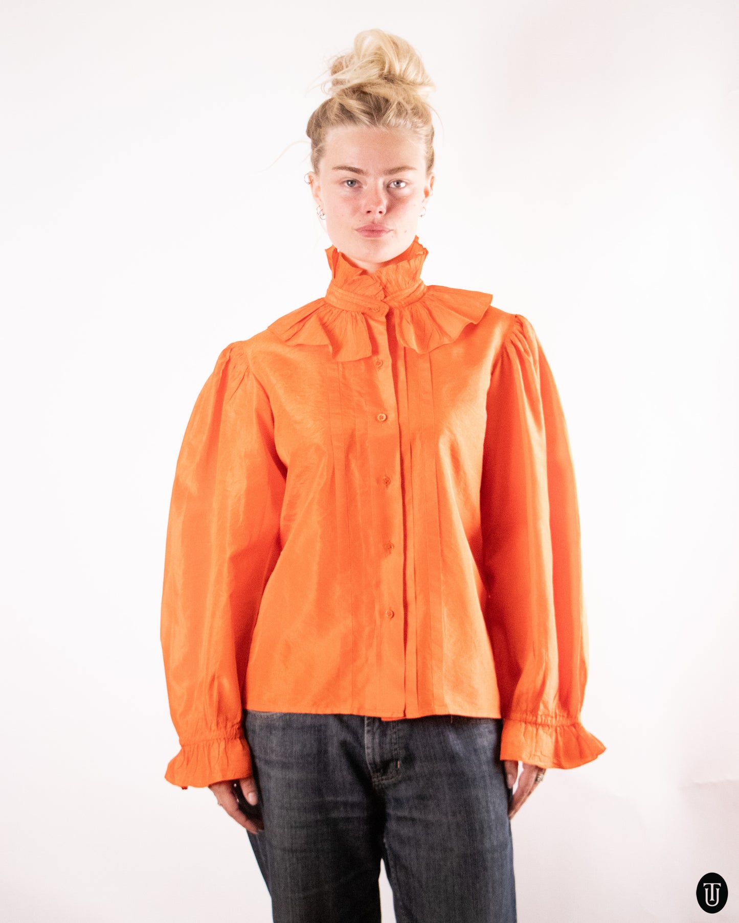 80's YSL Orange Blouse M