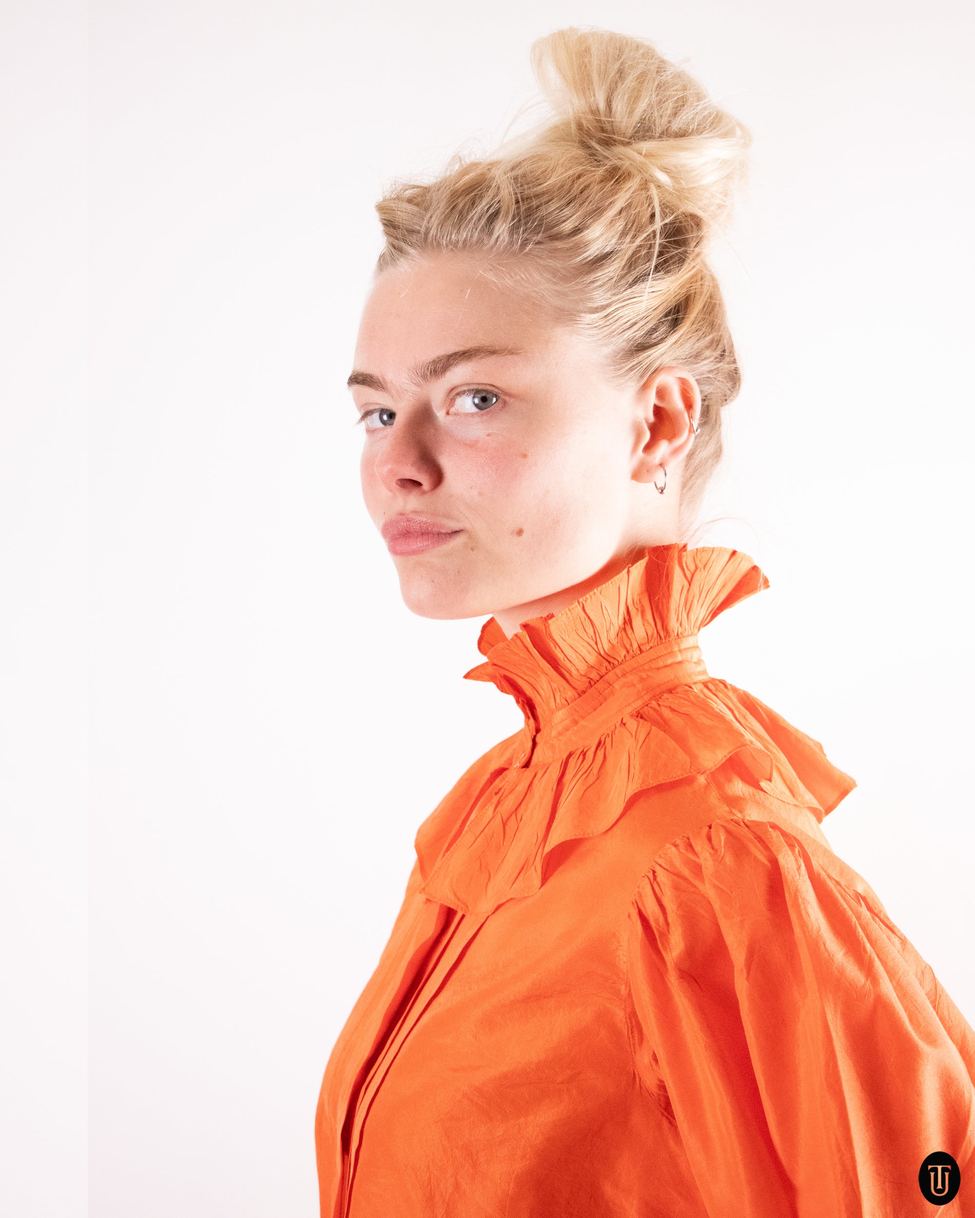 1980's YSL Orange Blouse M