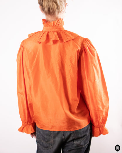 80's YSL Orange Blouse M