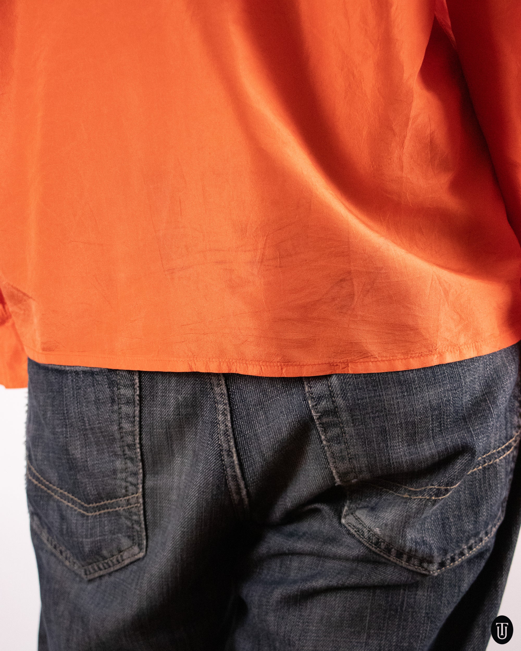 1980's YSL Orange Blouse M