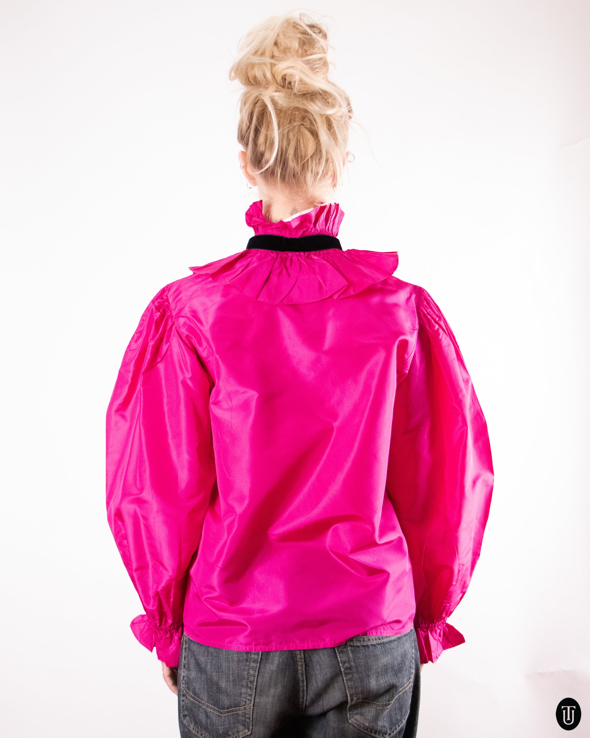 80's Yves Saint Laurent Pink Blouse M
