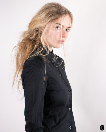 00's Yves Saint Laurent Rive Gauche by Tom Ford Black Cotton Shirt S