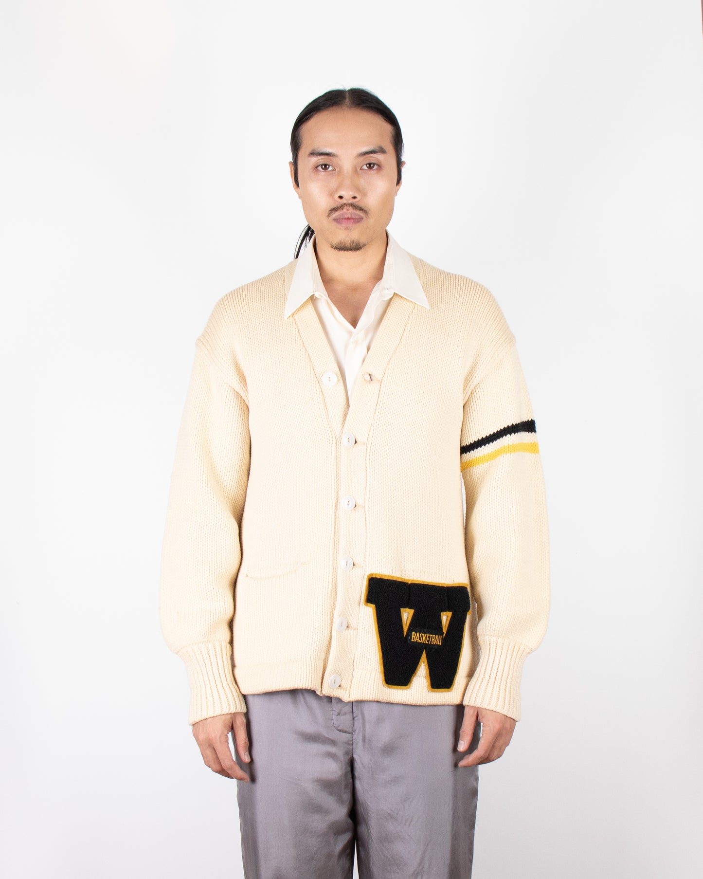 Rare 1940s Princeton Varsity Basketball Knitted Cardigan L