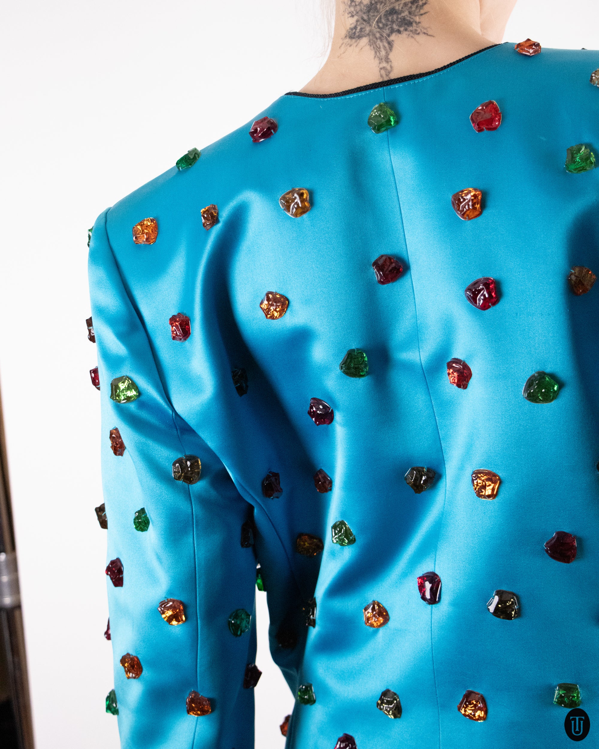 80's Yves Saint Laurent Rive Gauche Gem Stone Blazer L