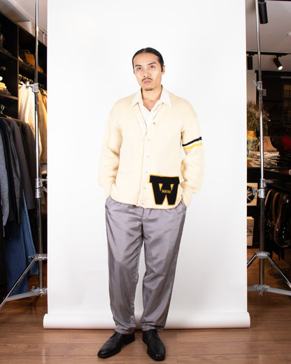 Rare 1940s Princeton Varsity Basketball Knitted Cardigan L