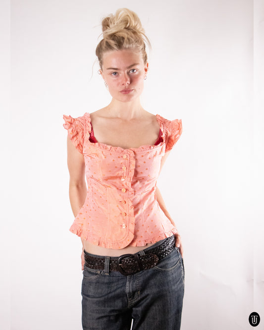 00's Kenzo Silk Milk Maid Top M