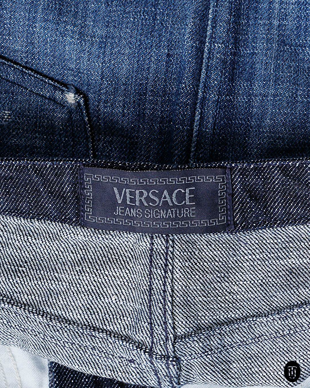 1990s Versace Denim Mini Skirt S