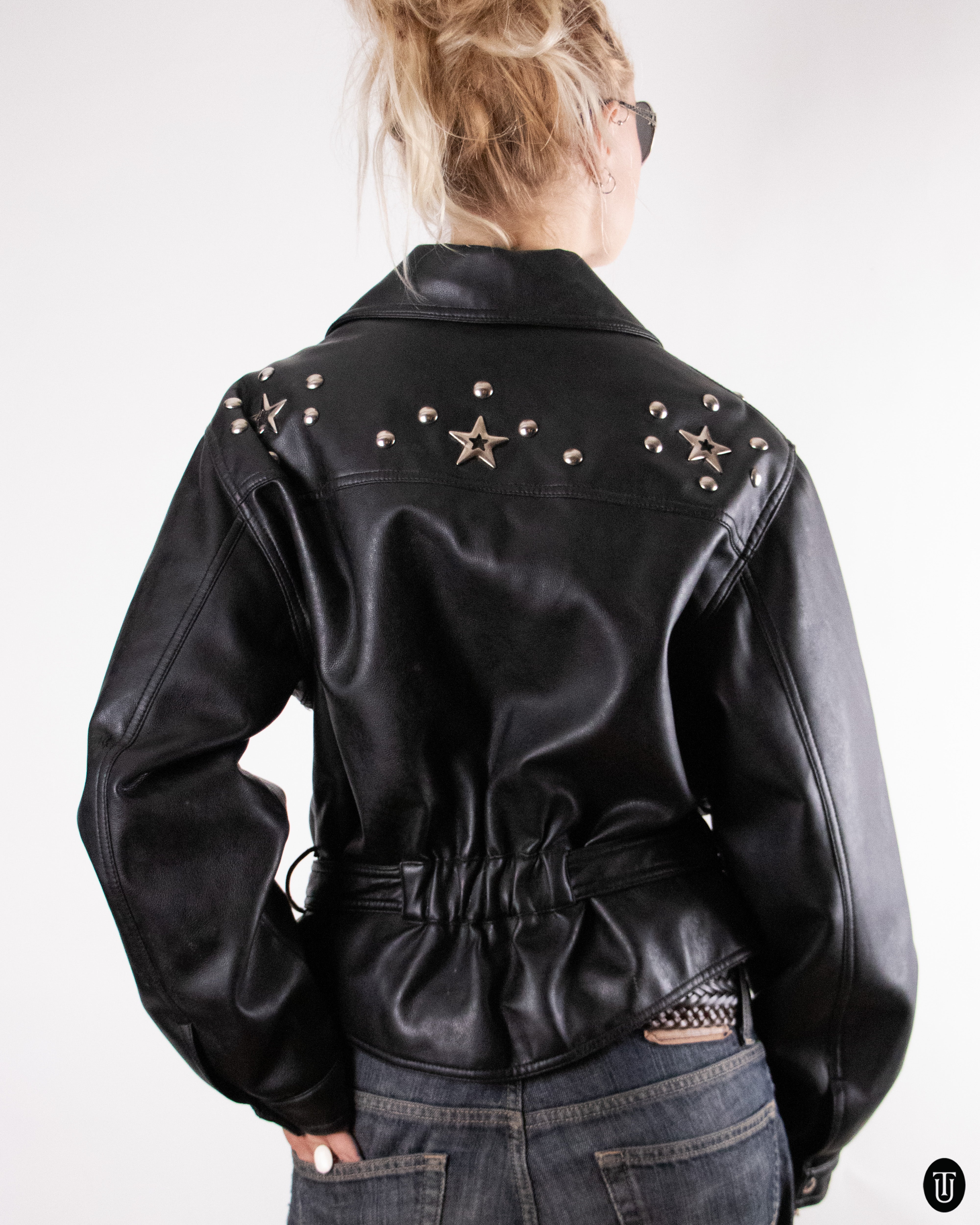 80's Roccobarocco studded leather jacket S – Time's Up Vintage