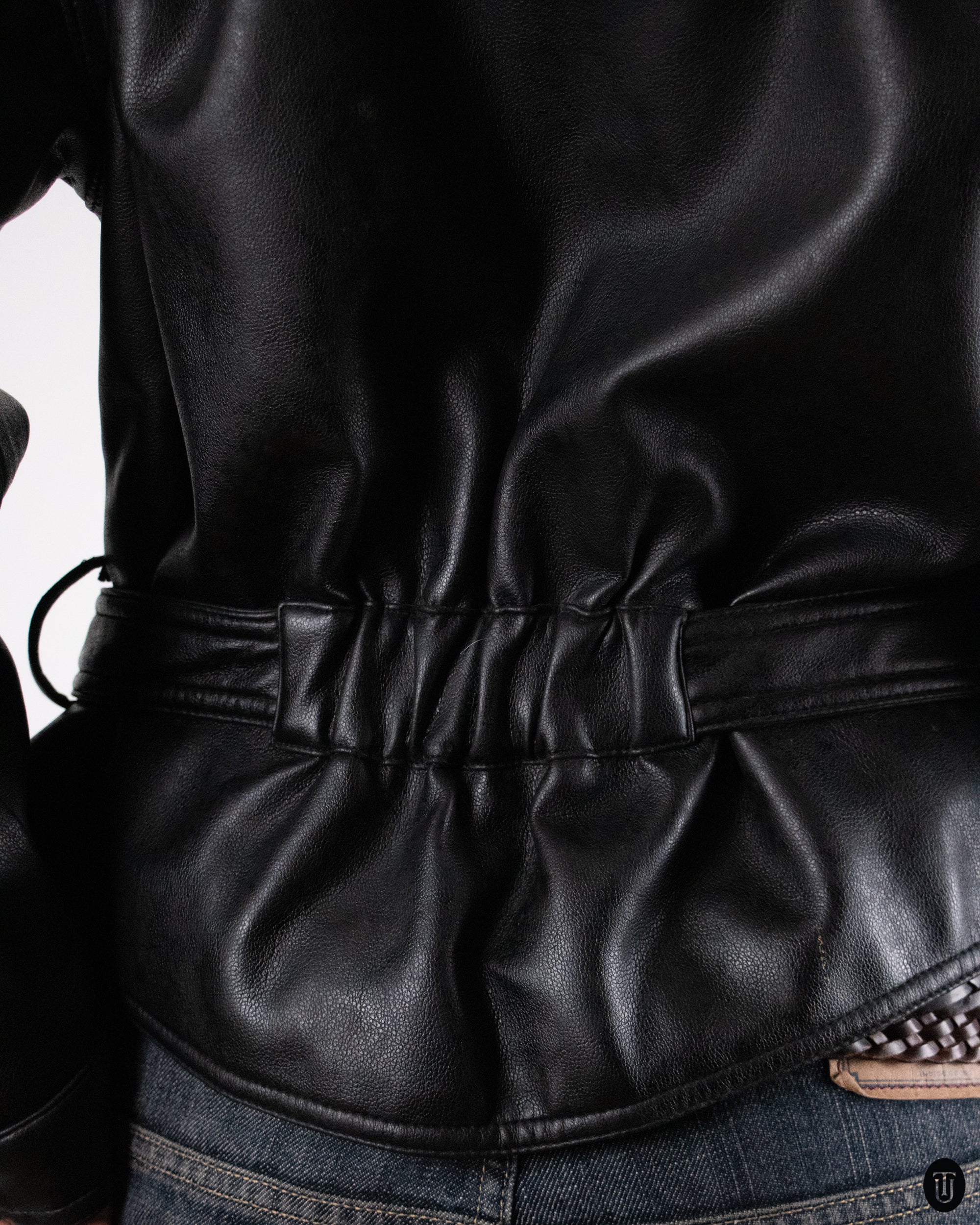 80's Roccobarocco studded leather jacket S