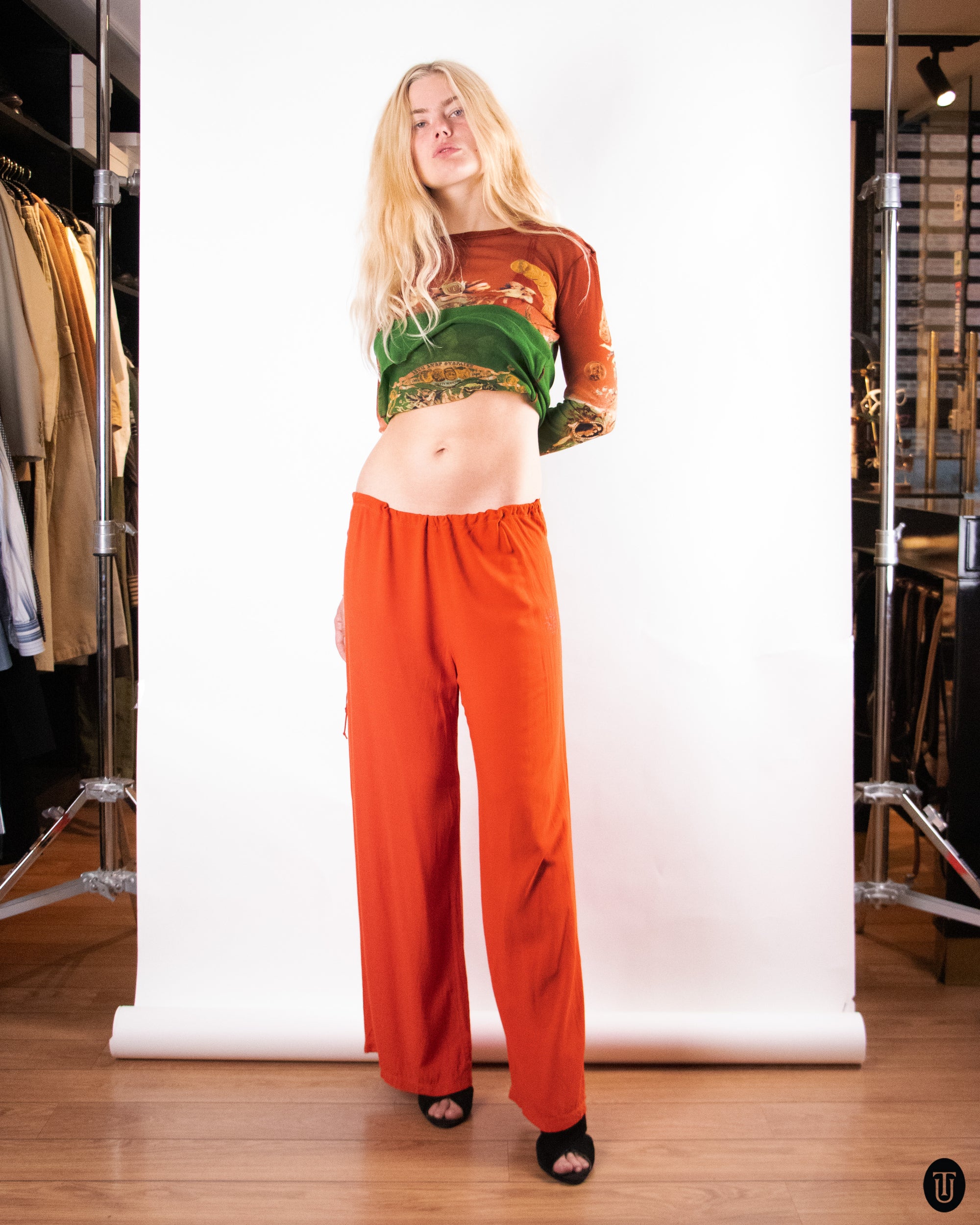 00's Jean Paul Gaultier Orange Cotton Trousers L