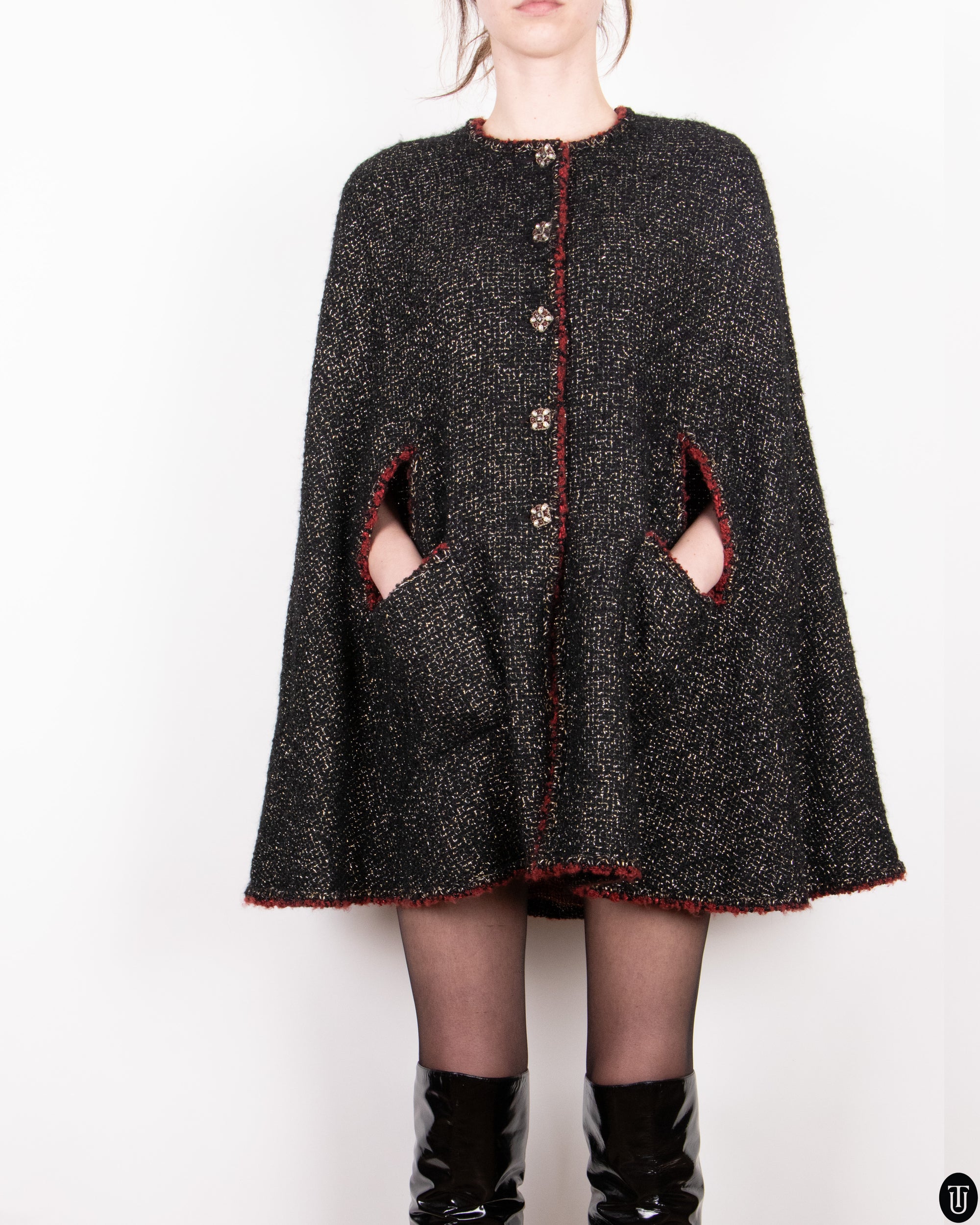 FW11 Chanel Metallic Tweed Cape M