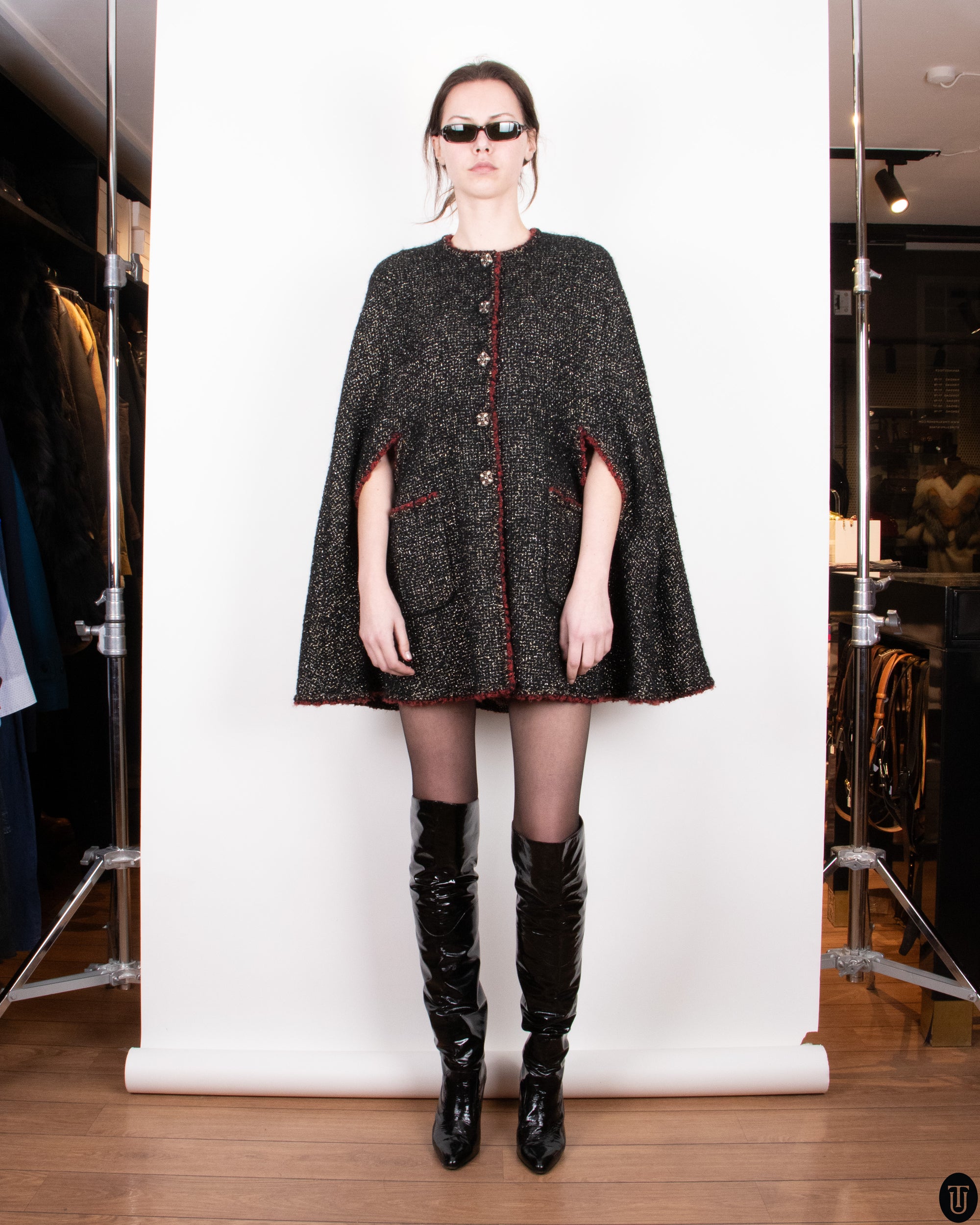FW11 Chanel Metallic Tweed Cape M