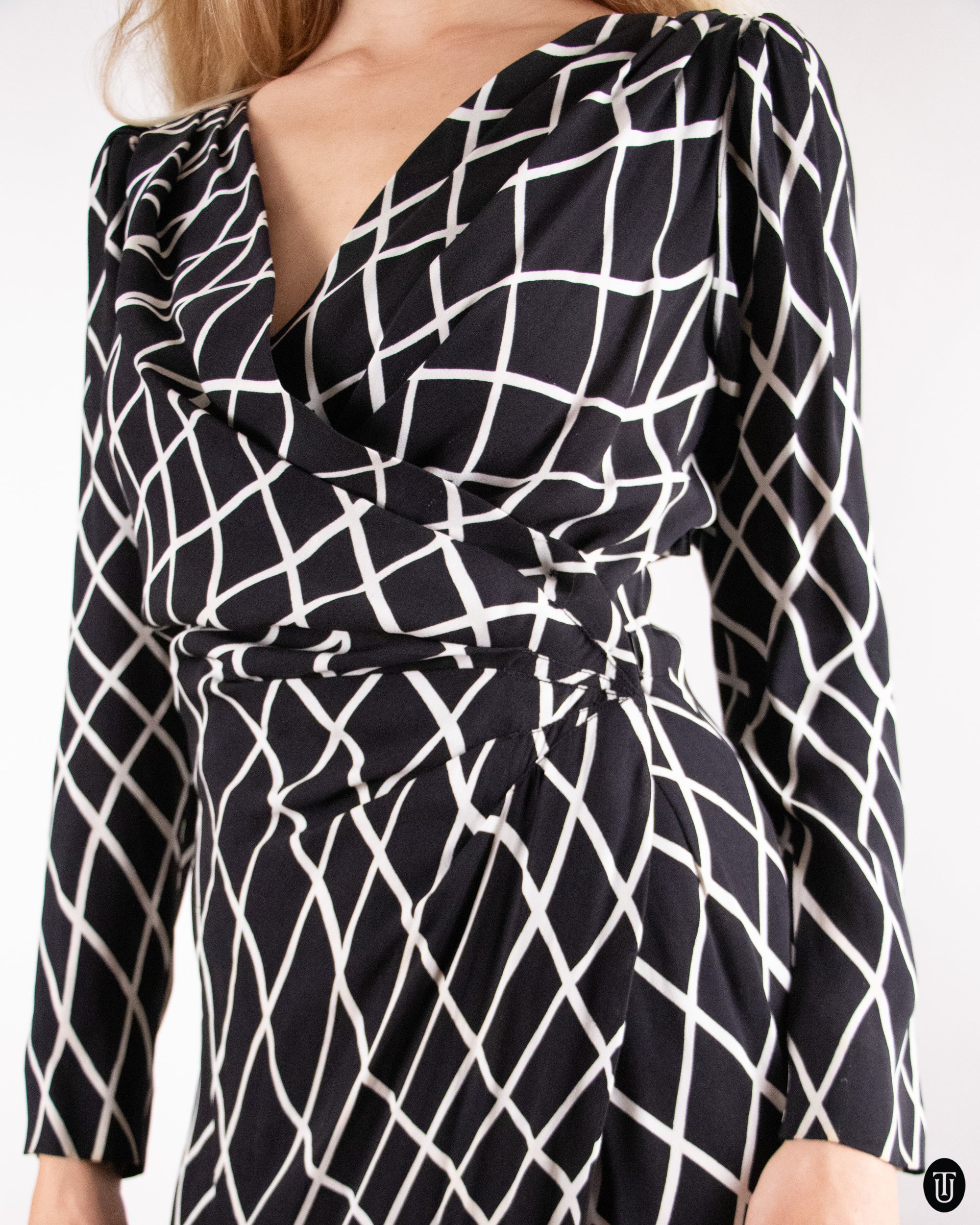 80's Yves Saint Laurent Rive Gauche Wrap Dress M