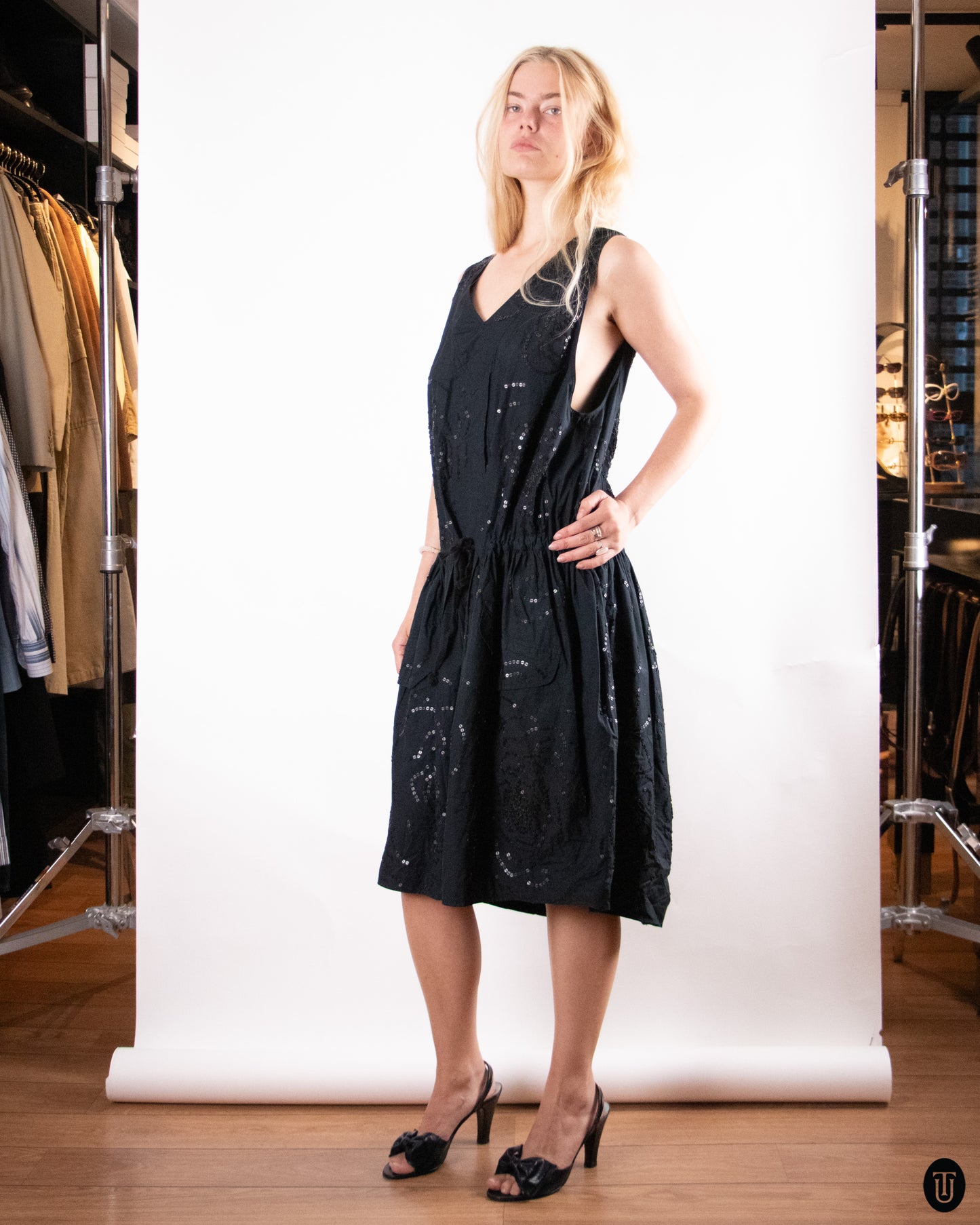 00's Dries Van Noten Sequin Oversized Dress L