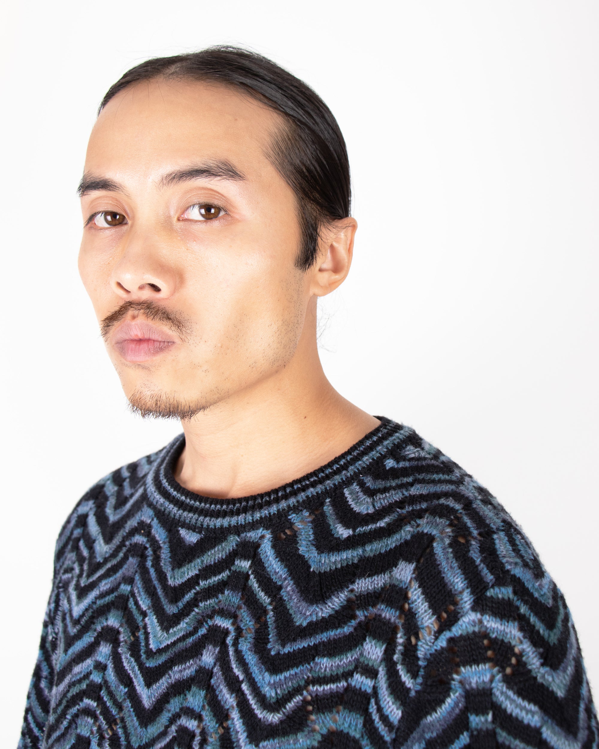 90s Missoni Blue Knit Sweater M