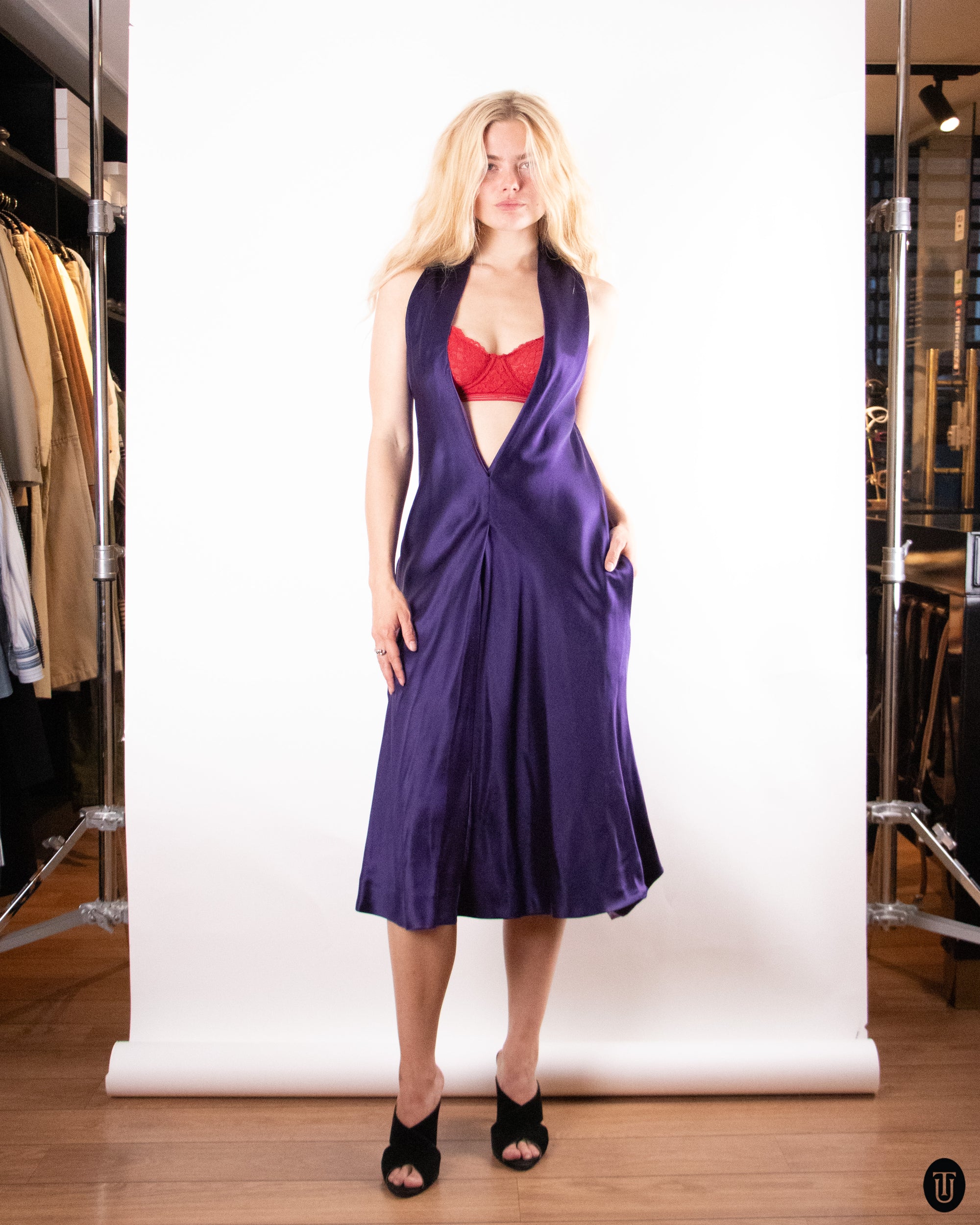90's Yves Saint Laurent Rive Gauche Silk Dress S